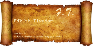 Fáth Tivadar névjegykártya